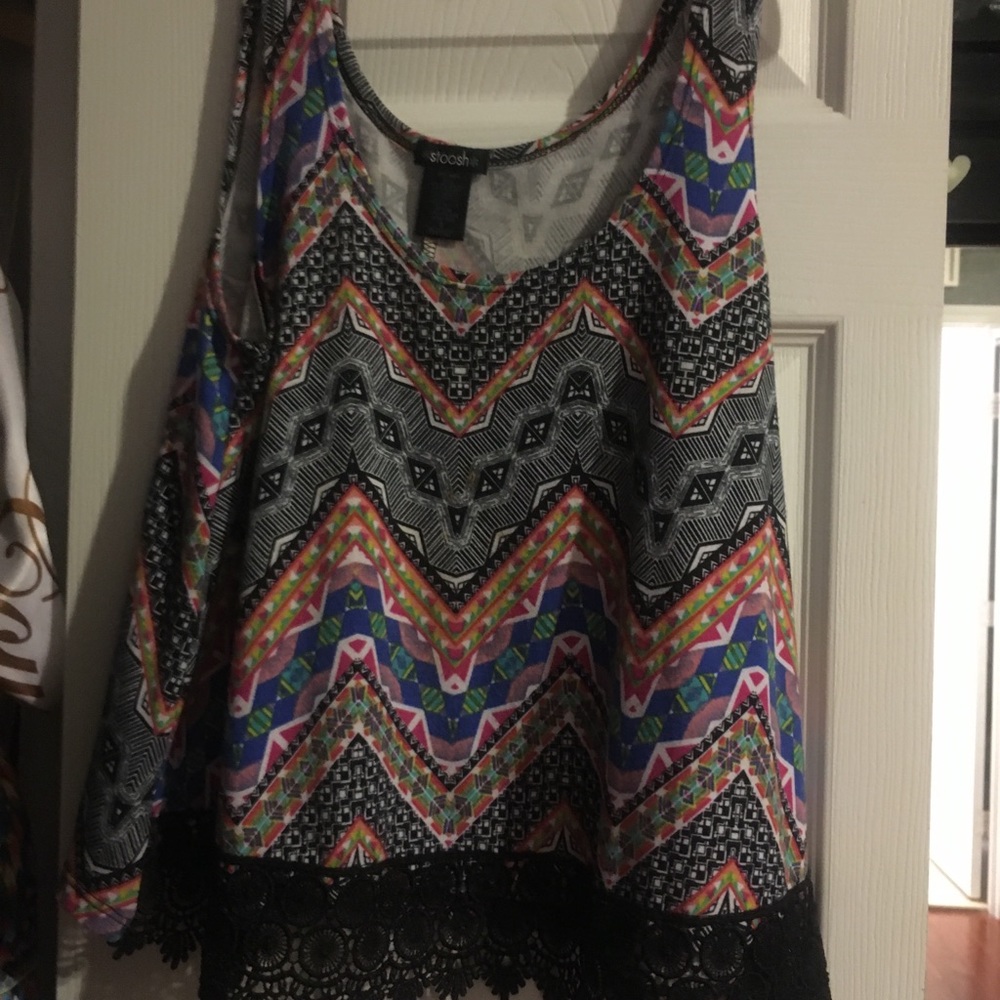 Colorful tank top flowy shirt